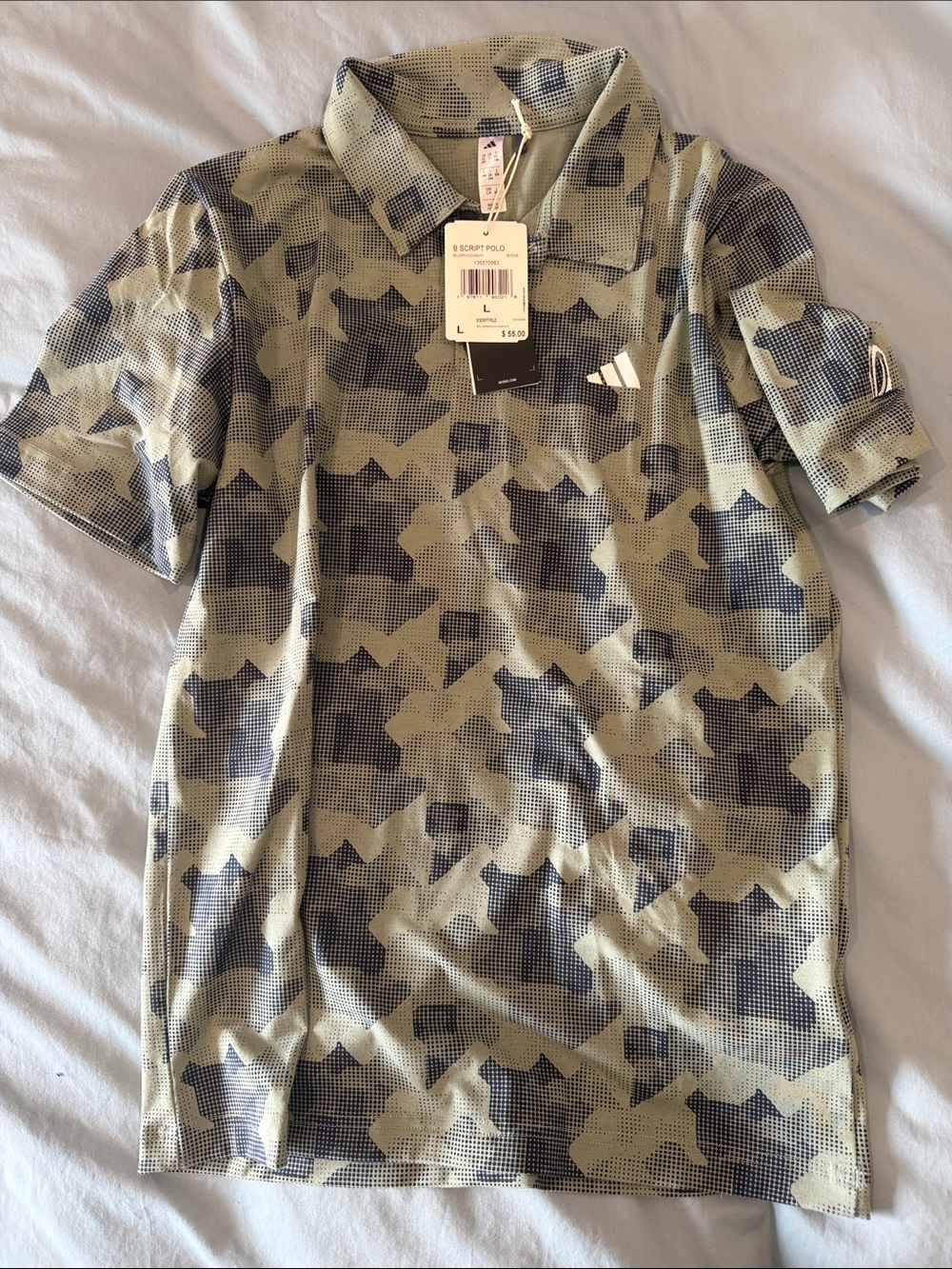 adidas boy Camo Polo - Olive Green & Black
